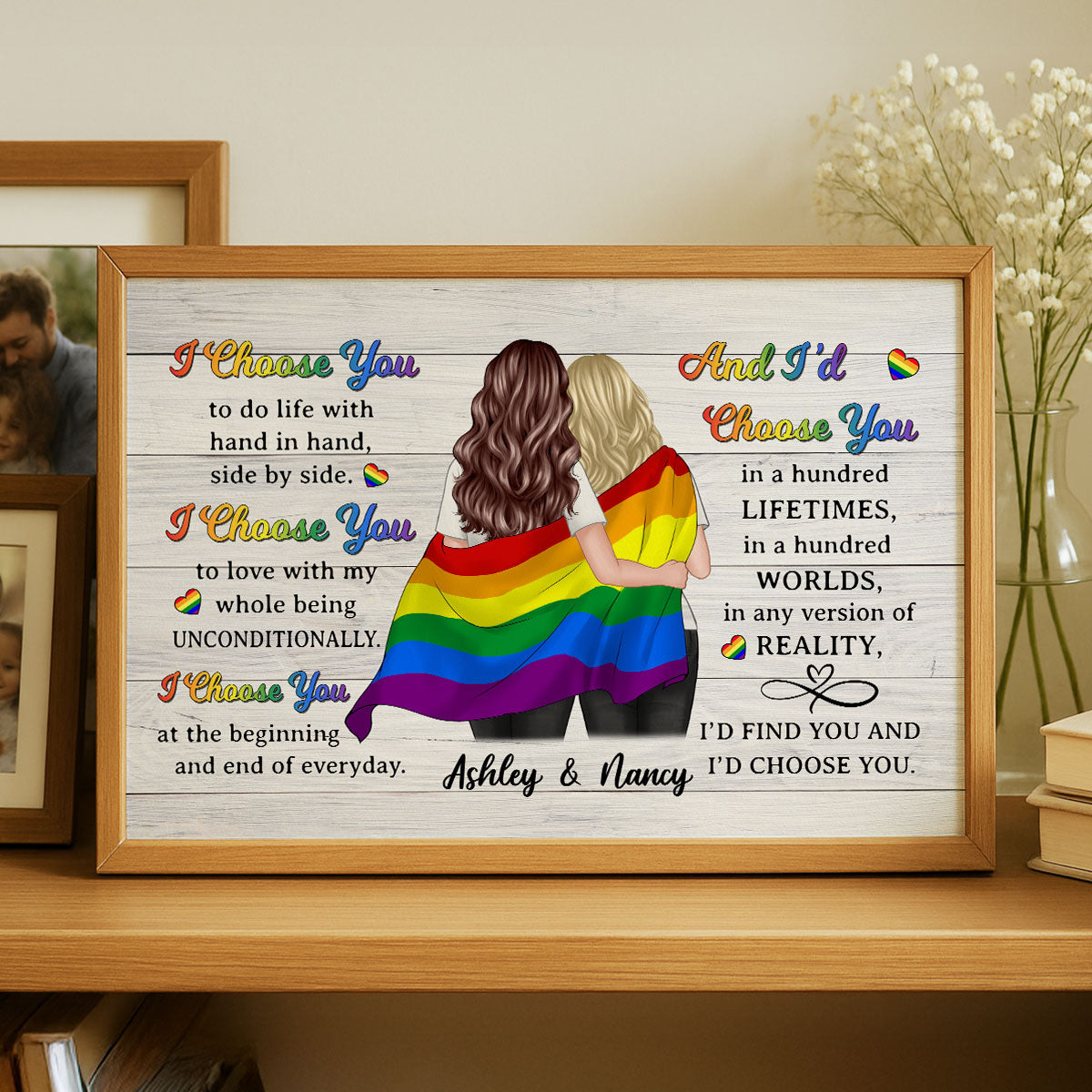 Pride Month LGBTQ+ Couple I Choose You Personalized Poster, Gift For Couple