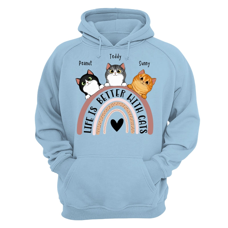 Life Is Better With Cats Boho Rainbow Personalized Shirt