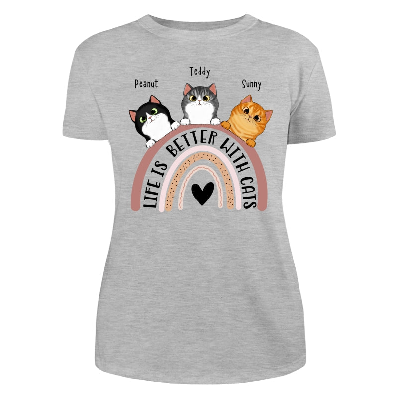 Life Is Better With Cats Boho Rainbow Personalized Shirt