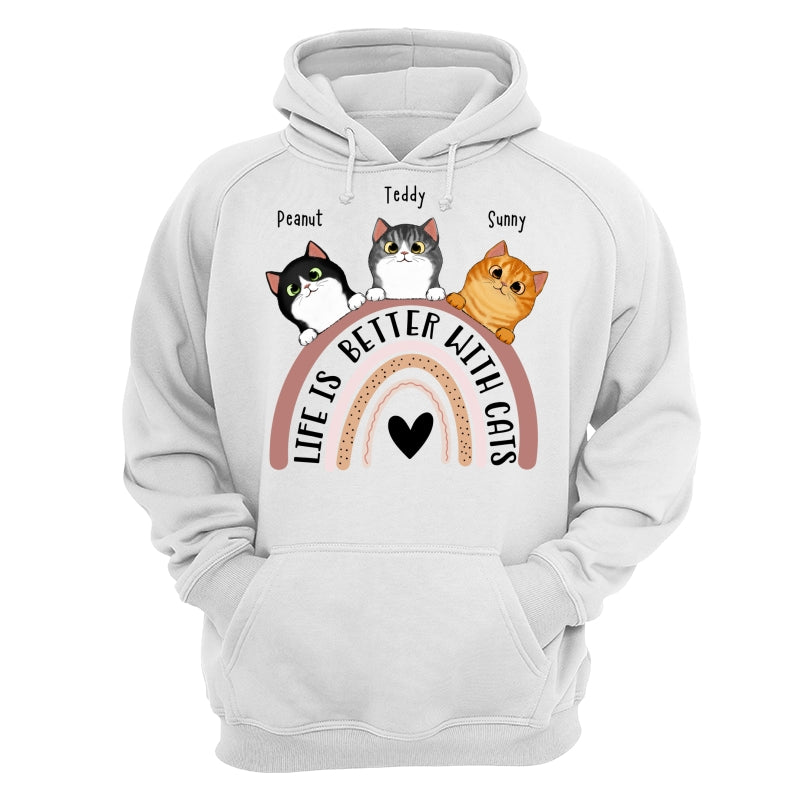 Life Is Better With Cats Boho Rainbow Personalized Shirt