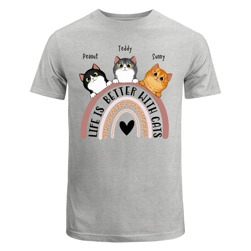 Life Is Better With Cats Boho Rainbow Personalized Shirt