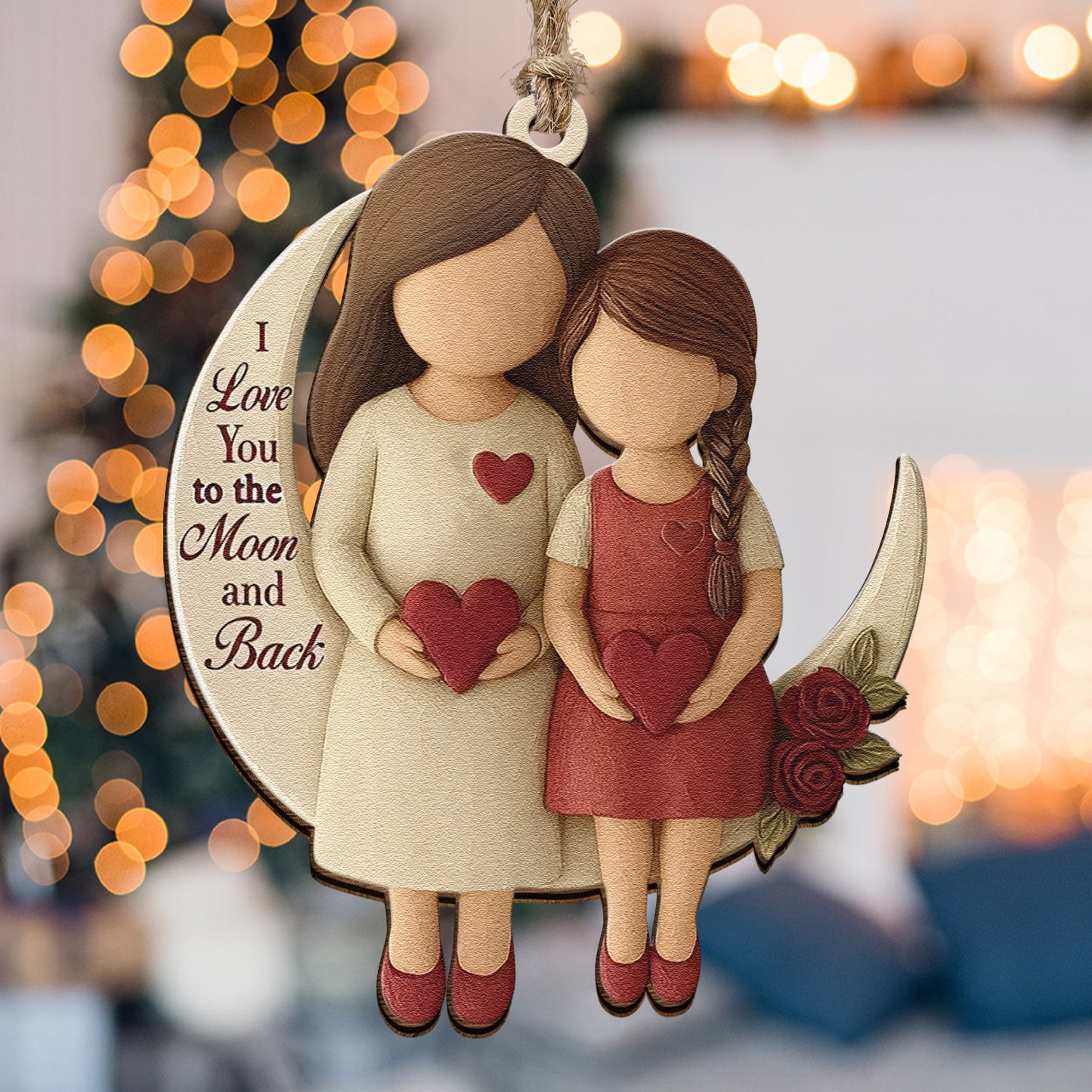 I Love You To The Moon And Back 2D Flat - Acrylic Ornament