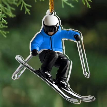 Gift For Skiing Lovers Gift For Skier 2D Flat- Acrylic Ornament