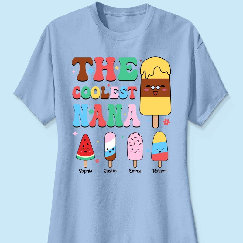 The Coolest Grandma Ice Cream Summer Personalized Shirt