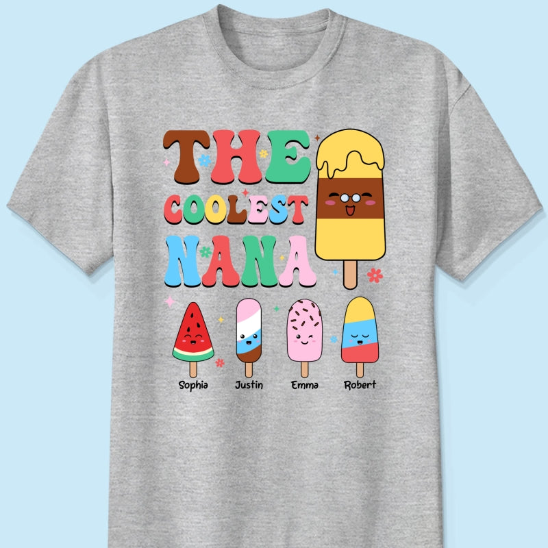 The Coolest Grandma Ice Cream Summer Personalized Shirt