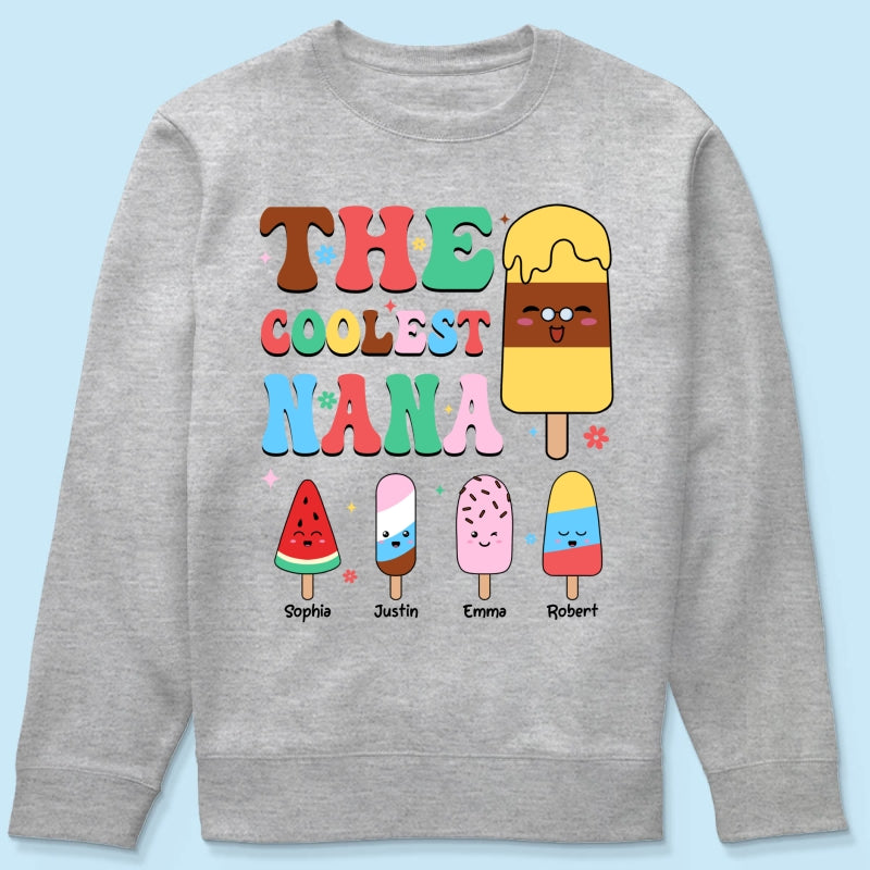 The Coolest Grandma Ice Cream Summer Personalized Shirt