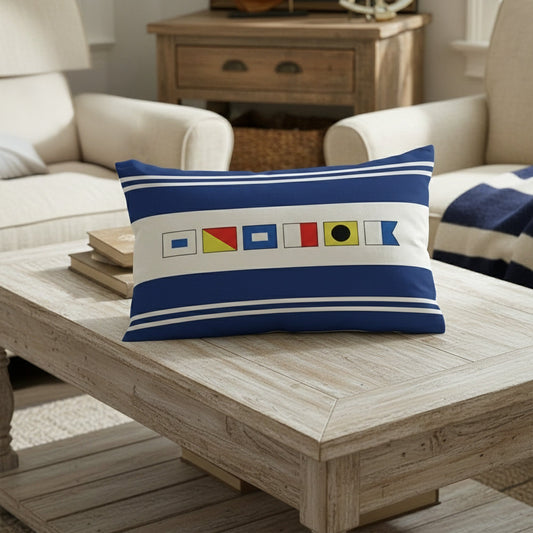Name In Nautical Flags - Personalized Pillow (Insert Included)