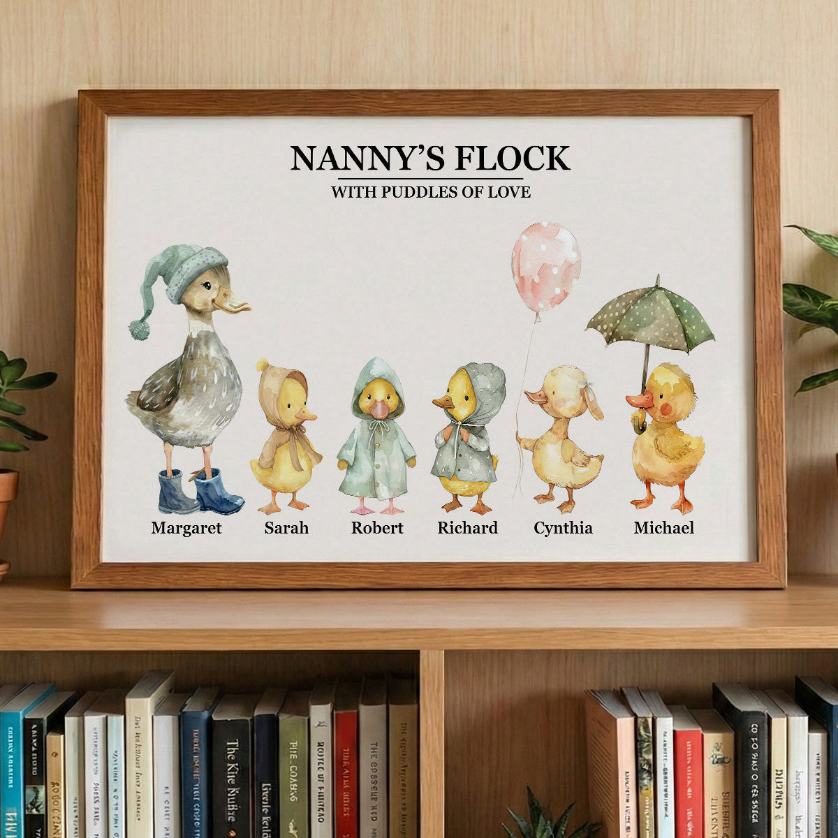 Nanny & Grandad's Flock With Puddles Of Love - Personalized Poster