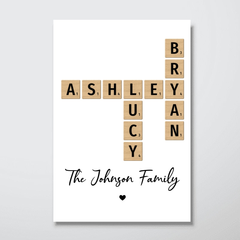 [FREE DELIVERY - Limited Time Offer] Unique Family Home Decor Make Your Own Crossword Puzzle Personalized Poster