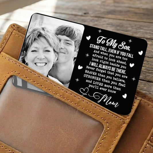 Never Forget That I Love You Custom Photo Gift For Son - Personalized Wallet Card