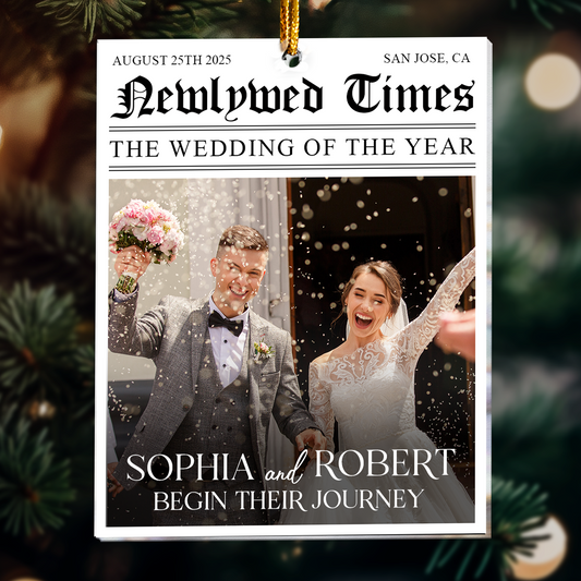 Newlywed Times The Wedding Of The Year - Personalized Acrylic Photo Ornament