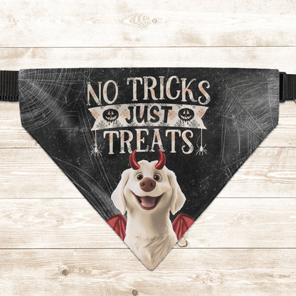 No Tricks, Just Treats - Personalized Bandana Collar