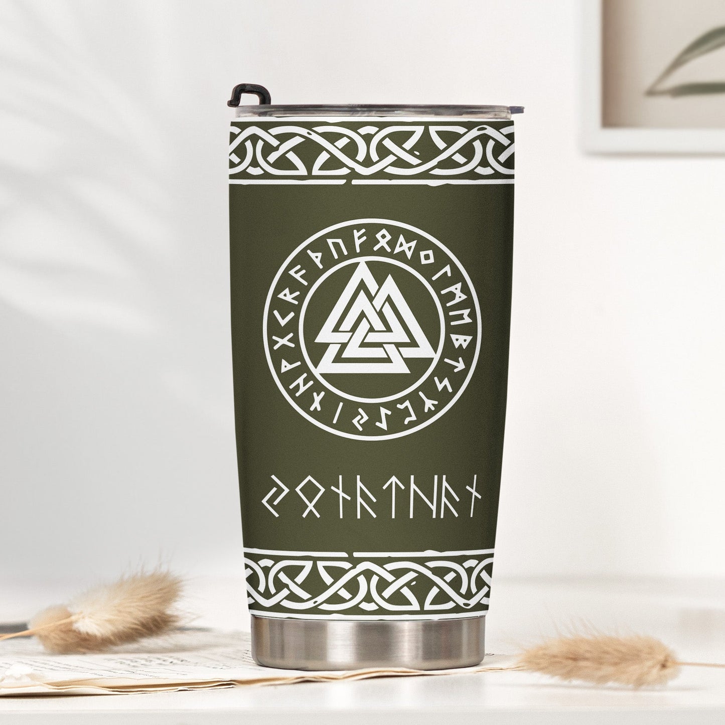 Father's Day Gifts, Norse Mythology, Name In Viking Runes - Personalized Tumbler Cup