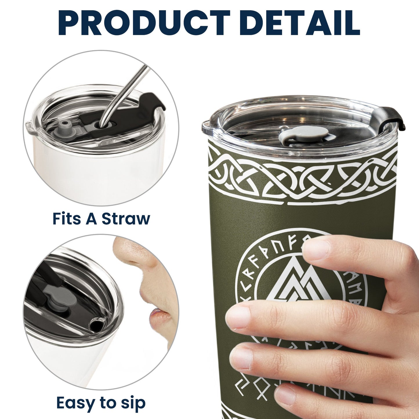 Father's Day Gifts, Norse Mythology, Name In Viking Runes - Personalized Tumbler Cup