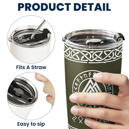 Father's Day Gifts, Norse Mythology, Name In Viking Runes - Personalized Tumbler Cup
