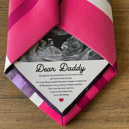 Father's Day Gifts, Now You Can Carry Me Too I Can't Wait To Meet You - Personalized Photo Tie Patch