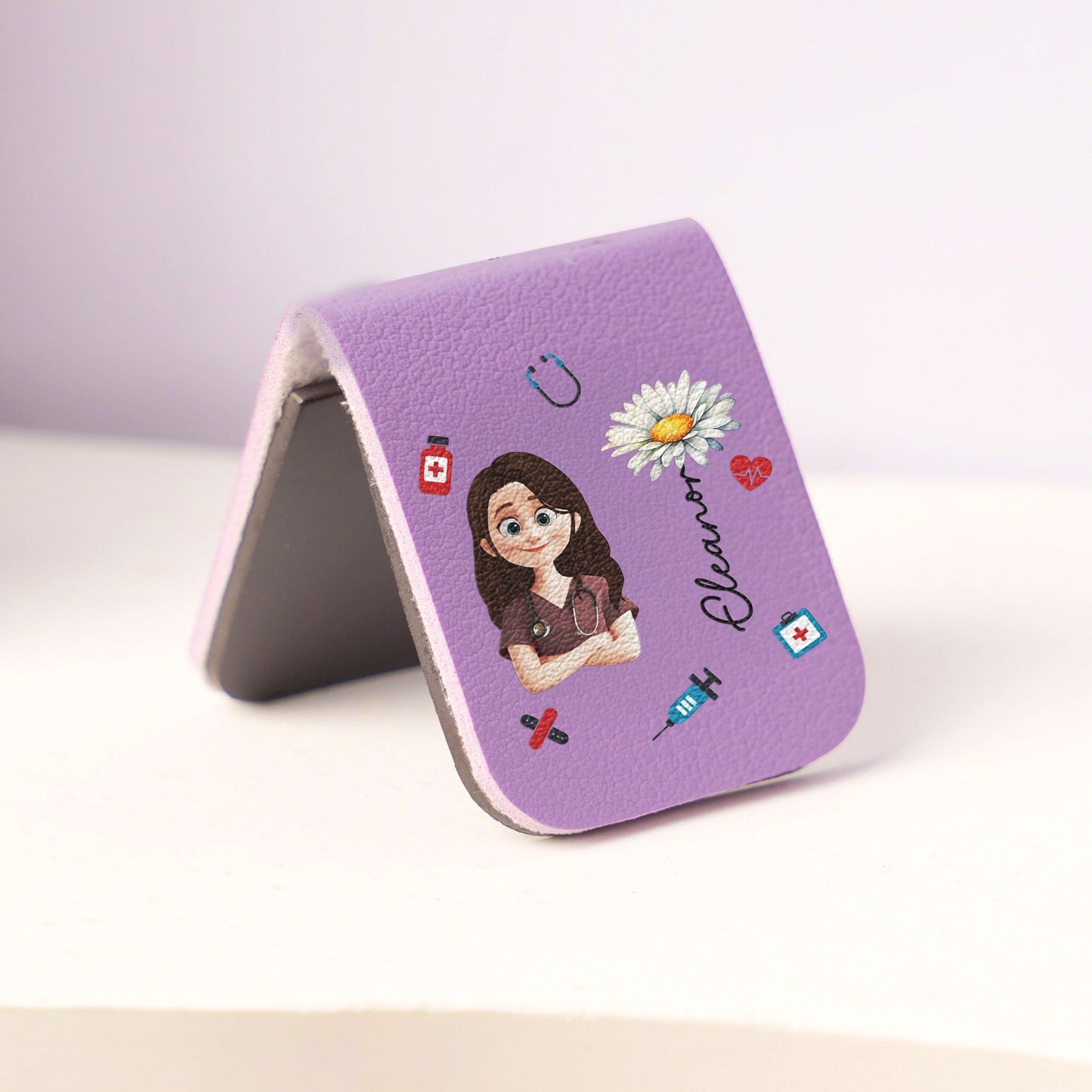 Nurse Gift Custom Birth Flower - Personalized Leather Magnetic Bookmark