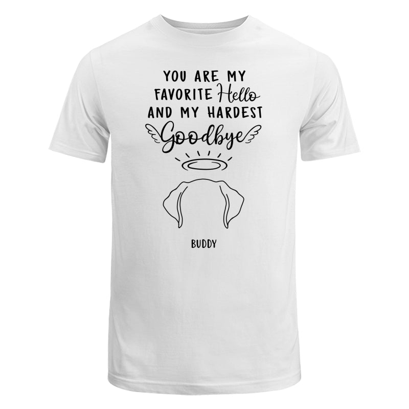 Custom Dog Ear Line Drawing You Are My Favorite Hello Hardest Goodbye Personalized Shirt