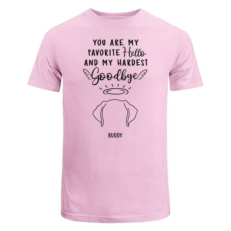 Custom Dog Ear Line Drawing You Are My Favorite Hello Hardest Goodbye Personalized Shirt