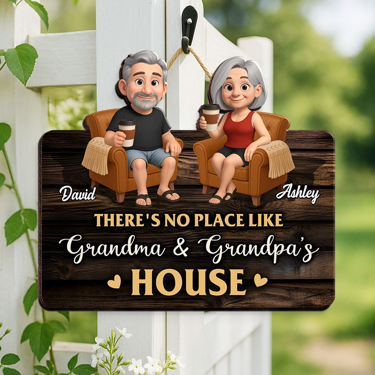 Welcome To Grandma Grandpa House Personalized Wood Sign
