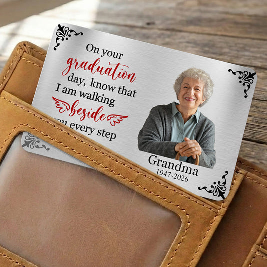 On Your Graduation Day Memorial Custom Photo - Personalized Wallet Card