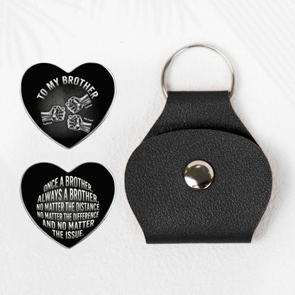 Once A Brother, Always A Brother, No Matter The Distance - Personalized Leather Pocket Hug