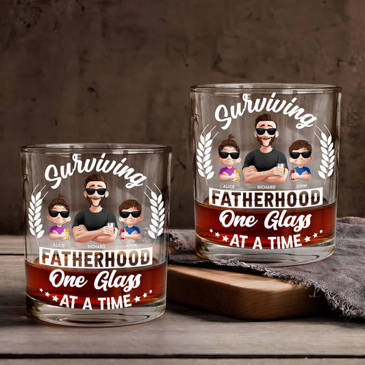 Father's Day Gifts, One Glass At A Time - Personalized Whiskey Glass