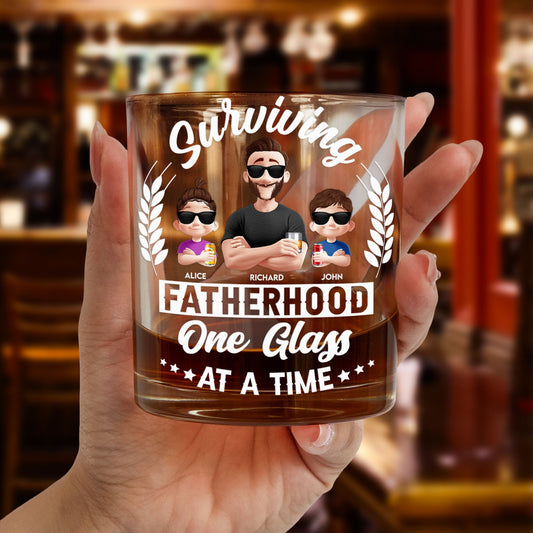 Father's Day Gifts, One Glass At A Time - Personalized Whiskey Glass