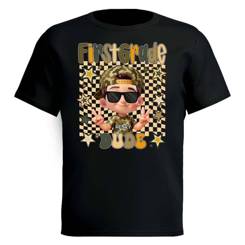 Retro Back to School Boys Personalized Shirt, Kindergarten Pre-K to Fifth Grade, School Boy Shirt