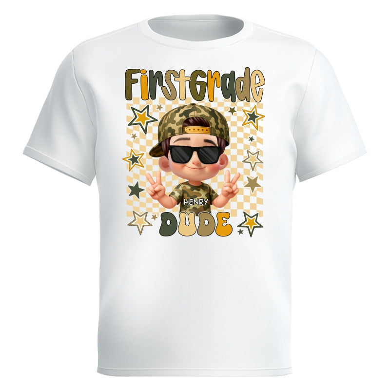 Retro Back to School Boys Personalized Shirt, Kindergarten Pre-K to Fifth Grade, School Boy Shirt