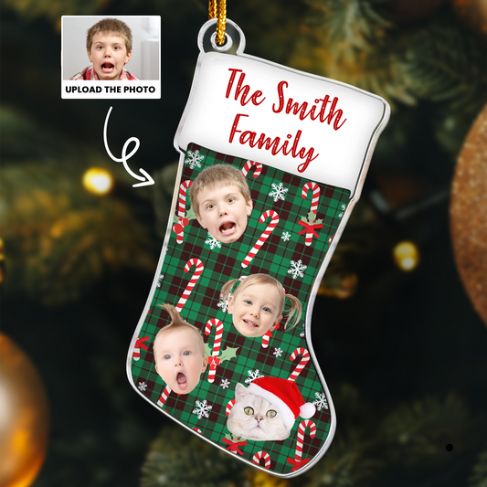 Ornament Custom Photo Christmas Stocking - Personalized Acrylic Photo Ornament