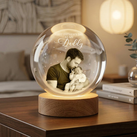 Father's Day Gifts, Our First Father's Day Together Custom Photo, For New Dad - Personalized Night Light