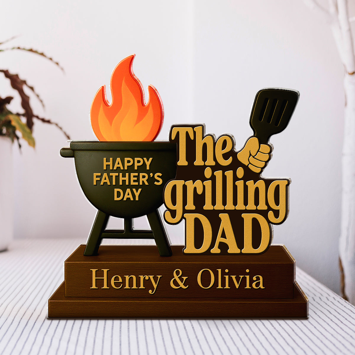 The Grillfather Personalized Custom Shape Acrylic Block,  Gift For Husband, For Dad