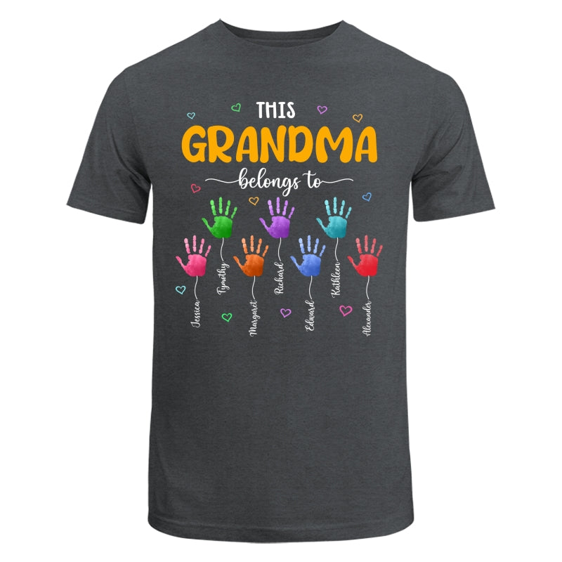 This Grandma Belongs To Colorful Hand Print Personalized Shirt