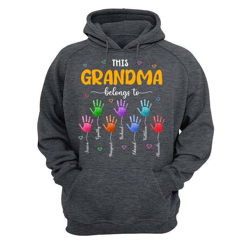 This Grandma Belongs To Colorful Hand Print Personalized Shirt