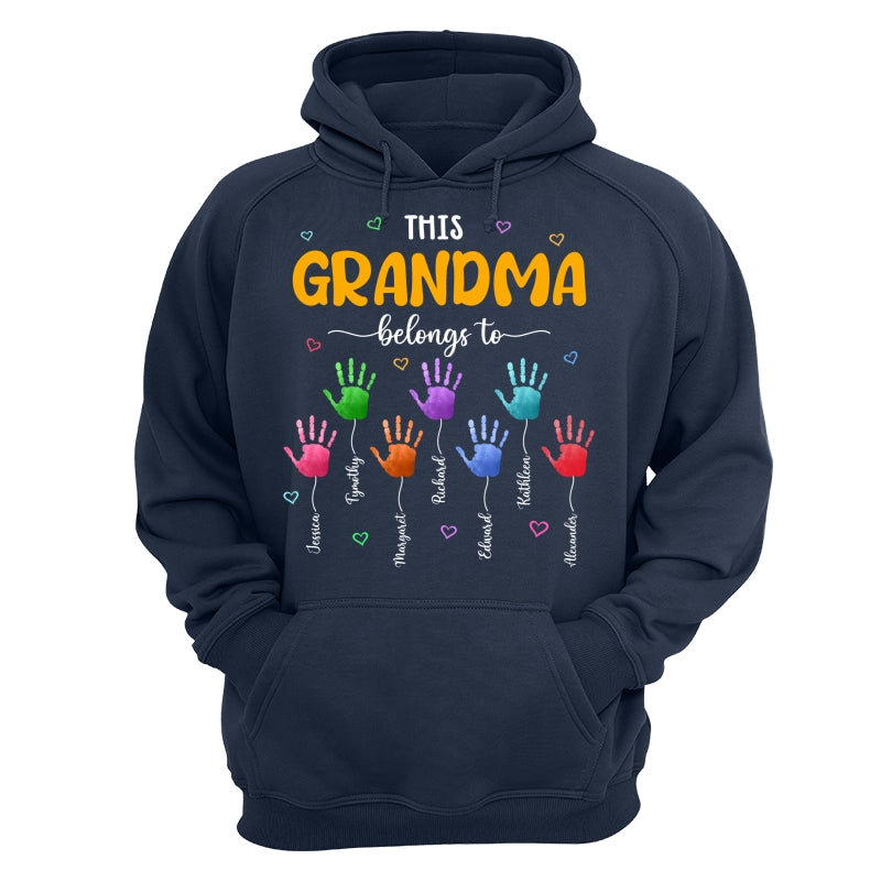 This Grandma Belongs To Colorful Hand Print Personalized Shirt