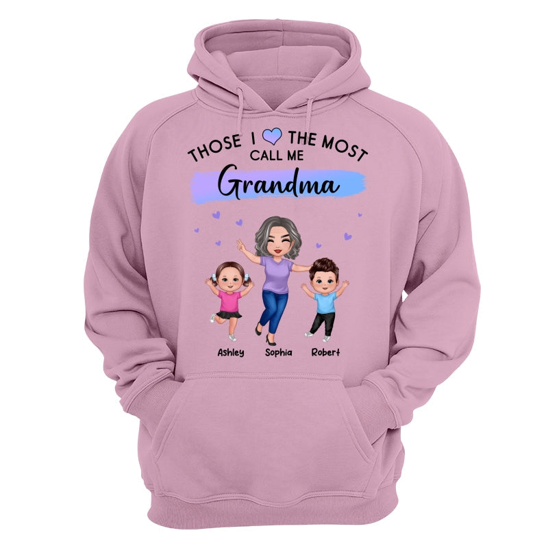 Those I Love The Most Call Me Grandma Doll Grandma & Grandkids Personalized Shirt