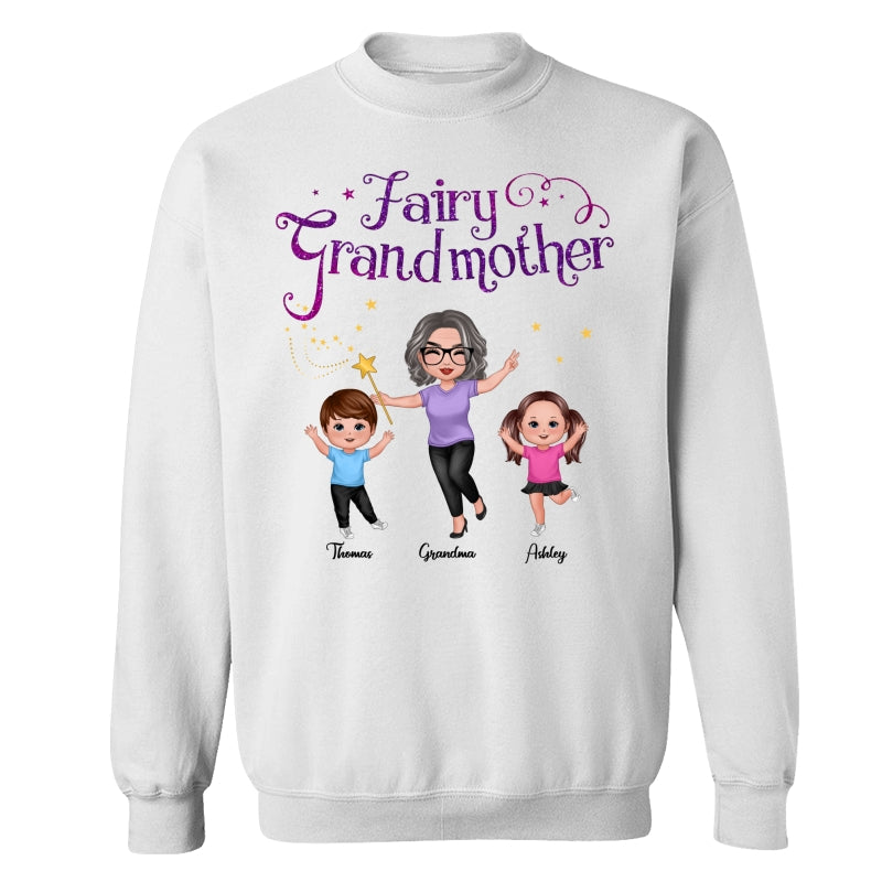 Fairy Grandmother Happy Doll Grandma And Grandkids Personalized Shirt