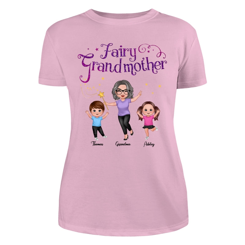 Fairy Grandmother Happy Doll Grandma And Grandkids Personalized Shirt