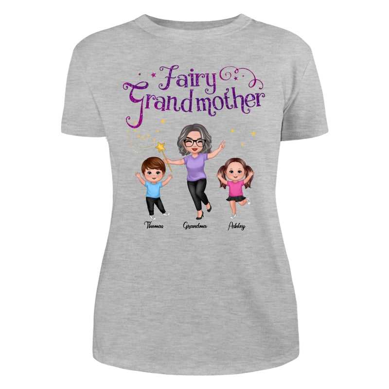Fairy Grandmother Happy Doll Grandma And Grandkids Personalized Shirt