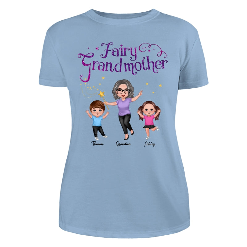 Fairy Grandmother Happy Doll Grandma And Grandkids Personalized Shirt