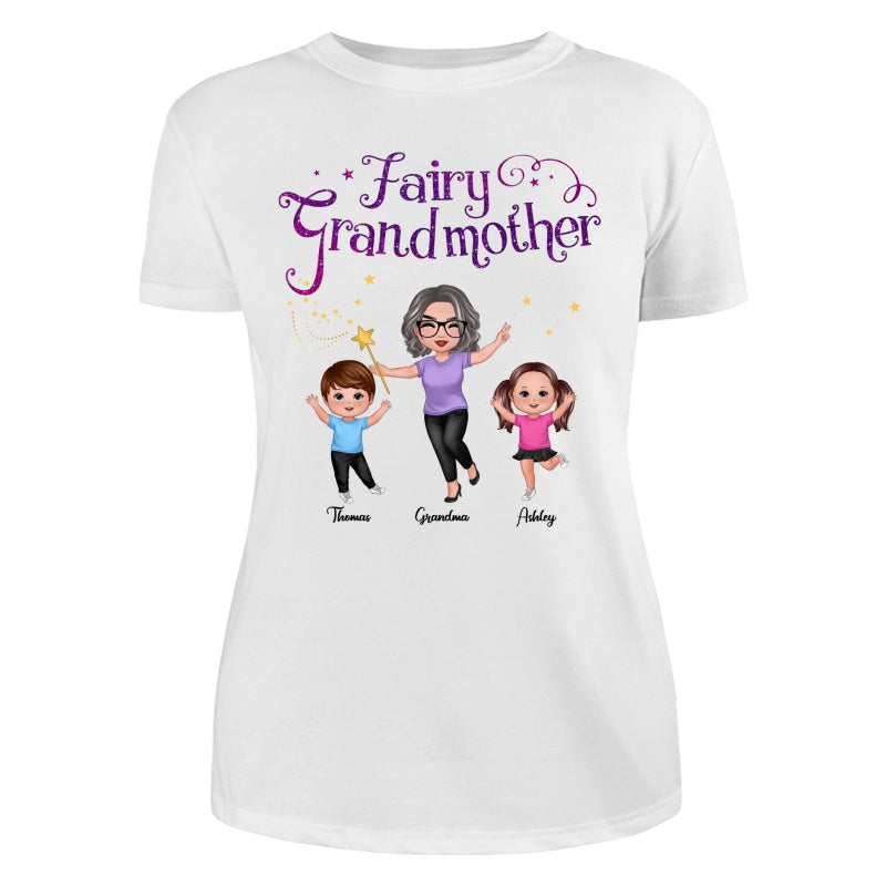 Fairy Grandmother Happy Doll Grandma And Grandkids Personalized Shirt