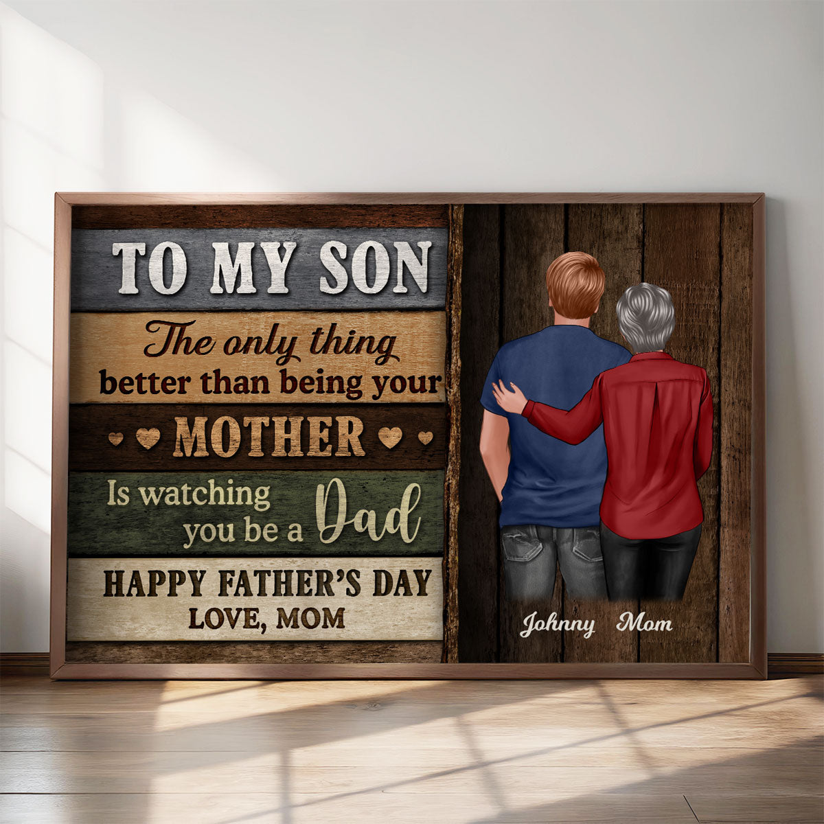 Colored Wood Pallets To My Son Happy Father's Day - Personalized Poster - Gift For Son