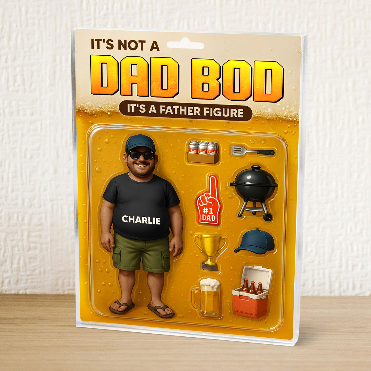 It's Not A Dad Bod, Father Figure Personalized Acrylic Block Plaque, Funny  gift