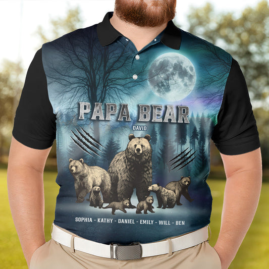 Father's Day Gifts, Papa Bear - Personalized Polo Shirt