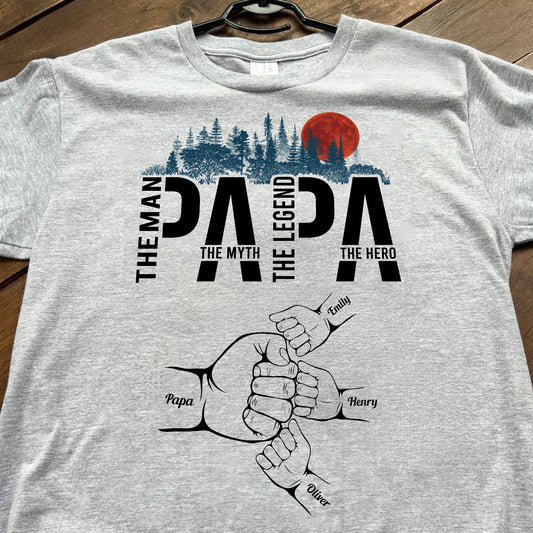 Father's Day Gifts, Papa The Man The Myth The Legend The Hero - Personalized Shirt