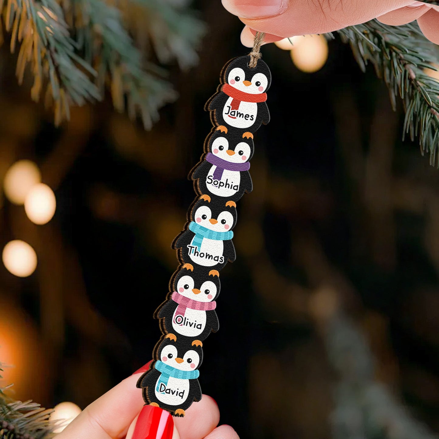 Penguin Family - Kid Custom Name Christmas Gift - Personalized Family Ornament