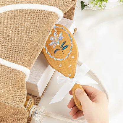 Personalised Birth Flower Gift For Her - Personalized Hair Brush