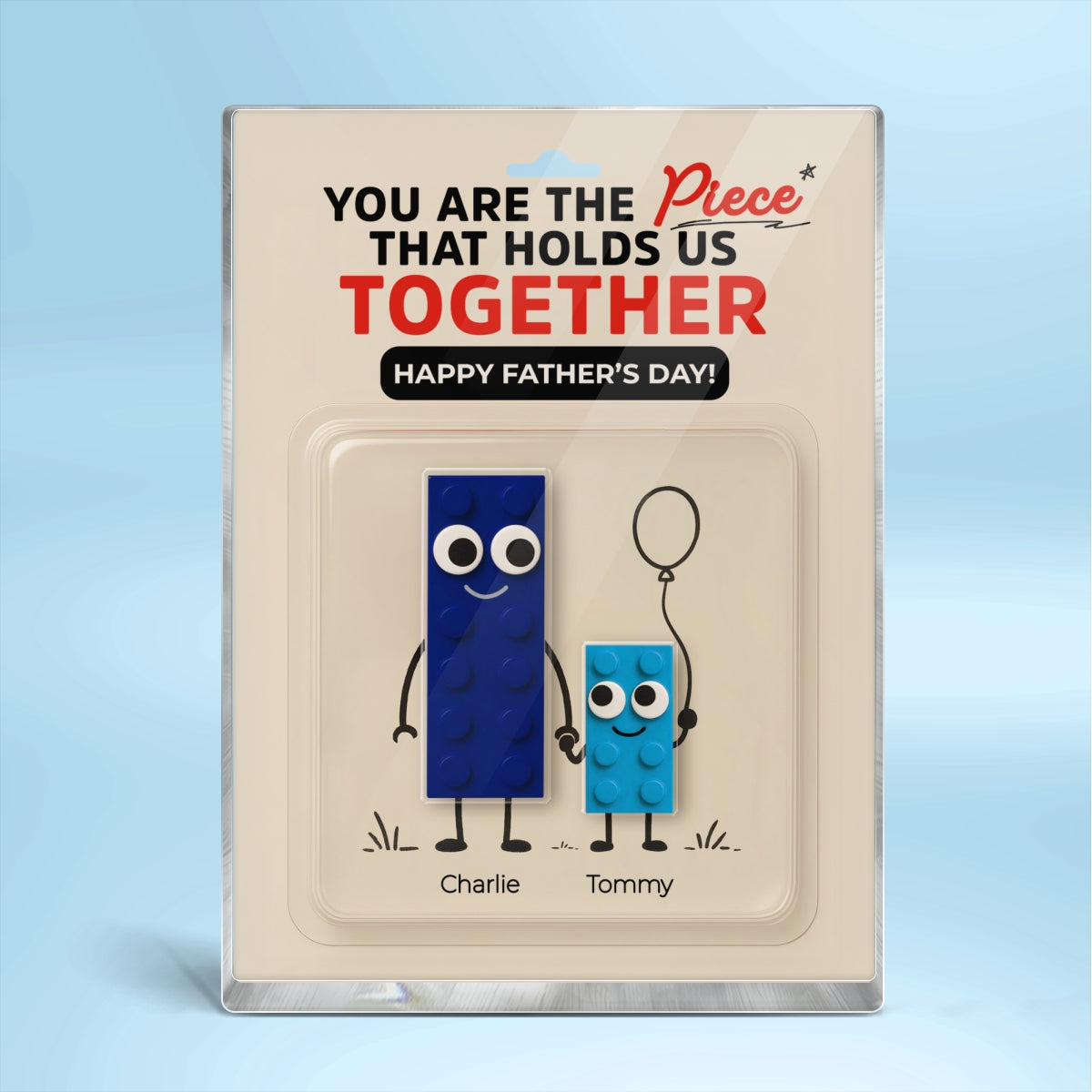 Dad And Kids Puzzle Personalized Toy Box Acrylic Block,  gift for Dad, Gift for Husband