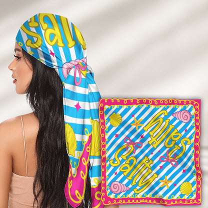 Preppy Neon Summer Retro Beach Life For Besties Trip, Vacation - Personalized Scarf